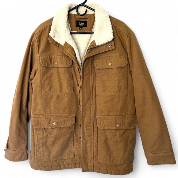 NWOT! Men’s Lee Tan Sherpa Trucker Utility Jacket - Picture 1 of 8